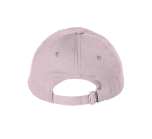 L Tooth Light Pink Bio-Washed Dad Hat With Red Embroidery
