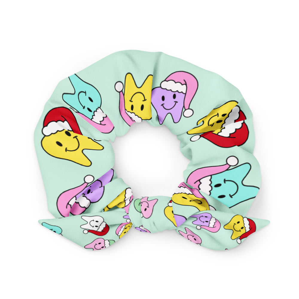 
            
                Load image into Gallery viewer, Santa Happy Tooth  Scrunchie- Mint
            
        