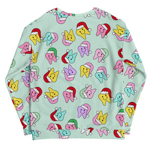 
            
                Load image into Gallery viewer, Santa Happy Tooth Sweatshirt- Mint
            
        