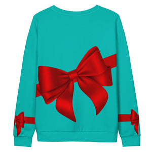 Red Ribbon Sweatshirt- Turquoise