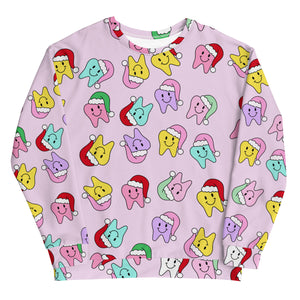 
            
                Load image into Gallery viewer, Santa Happy Tooth Sweatshirt- Pink
            
        