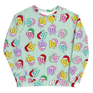 
            
                Load image into Gallery viewer, Santa Happy Tooth Sweatshirt- Mint
            
        