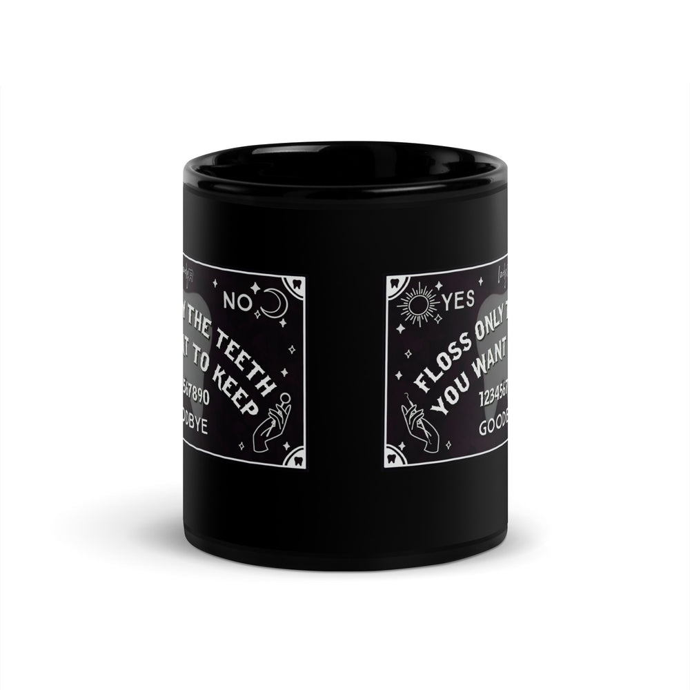 Ouija Floss Black Glossy Mug