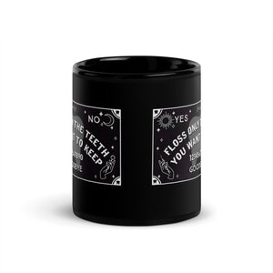 Ouija Floss Black Glossy Mug