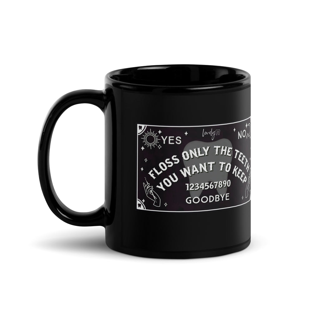 Ouija Floss Black Glossy Mug