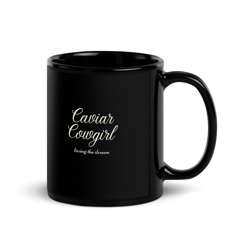 Caviar Cowgirl Black Glossy Mug