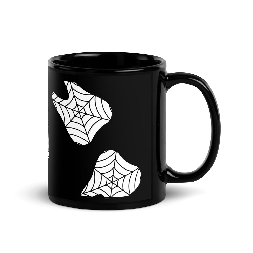 
            
                Load image into Gallery viewer, Webbed Tooth Black Glossy Mug
            
        