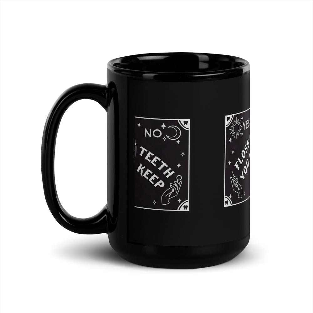 Ouija Floss Black Glossy Mug