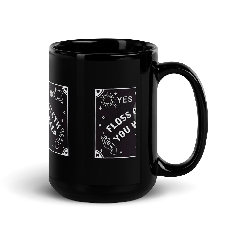 Ouija Floss Black Glossy Mug