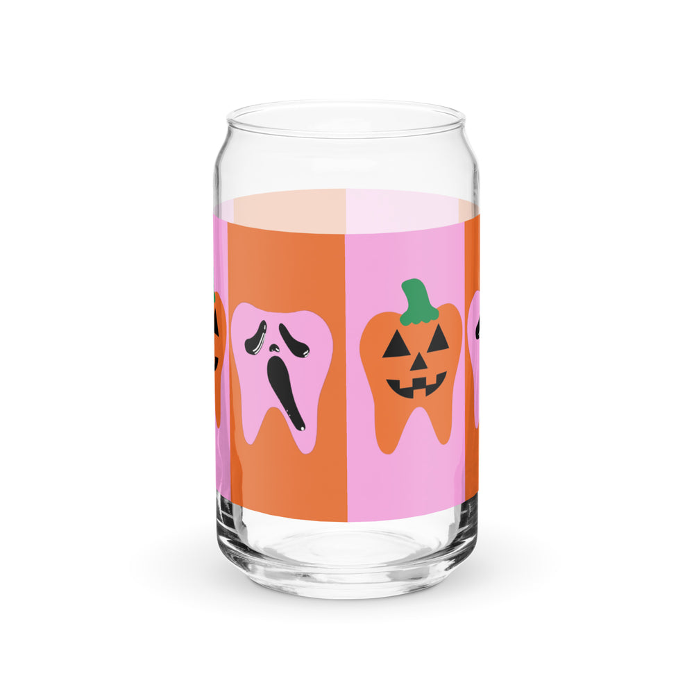 Jack-o'-lantern Tooth and Scream Ghostface Tooth Halloween Can-shaped glass