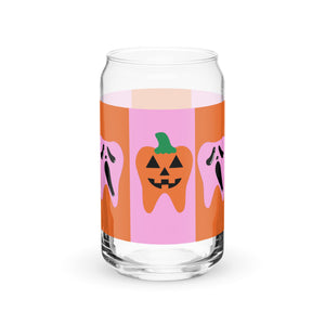Jack-o'-lantern Tooth and Scream Ghostface Tooth Halloween Can-shaped glass