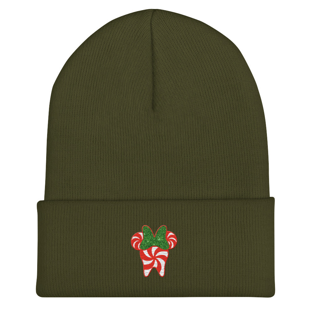 
            
                Load image into Gallery viewer, Minnie Peppermint Tooth Embroidered Cuffed Beanie
            
        