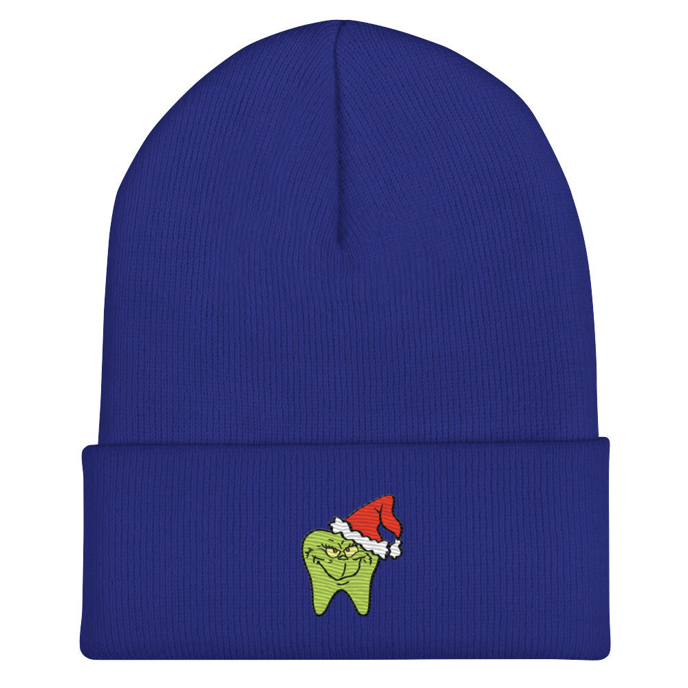 He's A Mean One Embroidered Cuffed Beanie