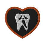 Scream Ghostface Tooth Embroidered Heart Patch Orange Trim