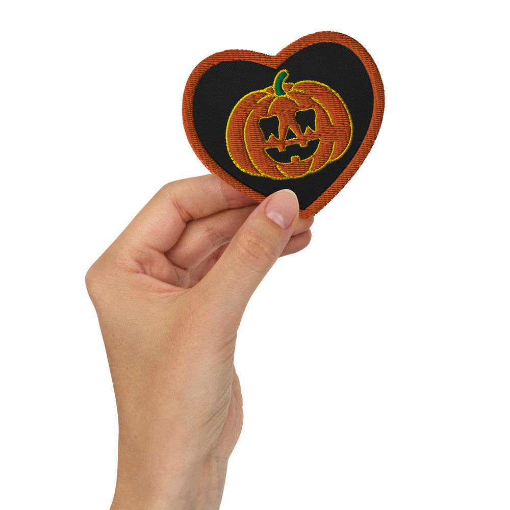 
            
                Load image into Gallery viewer, Pumpkin Tooth Embroidered Heart Patch
            
        