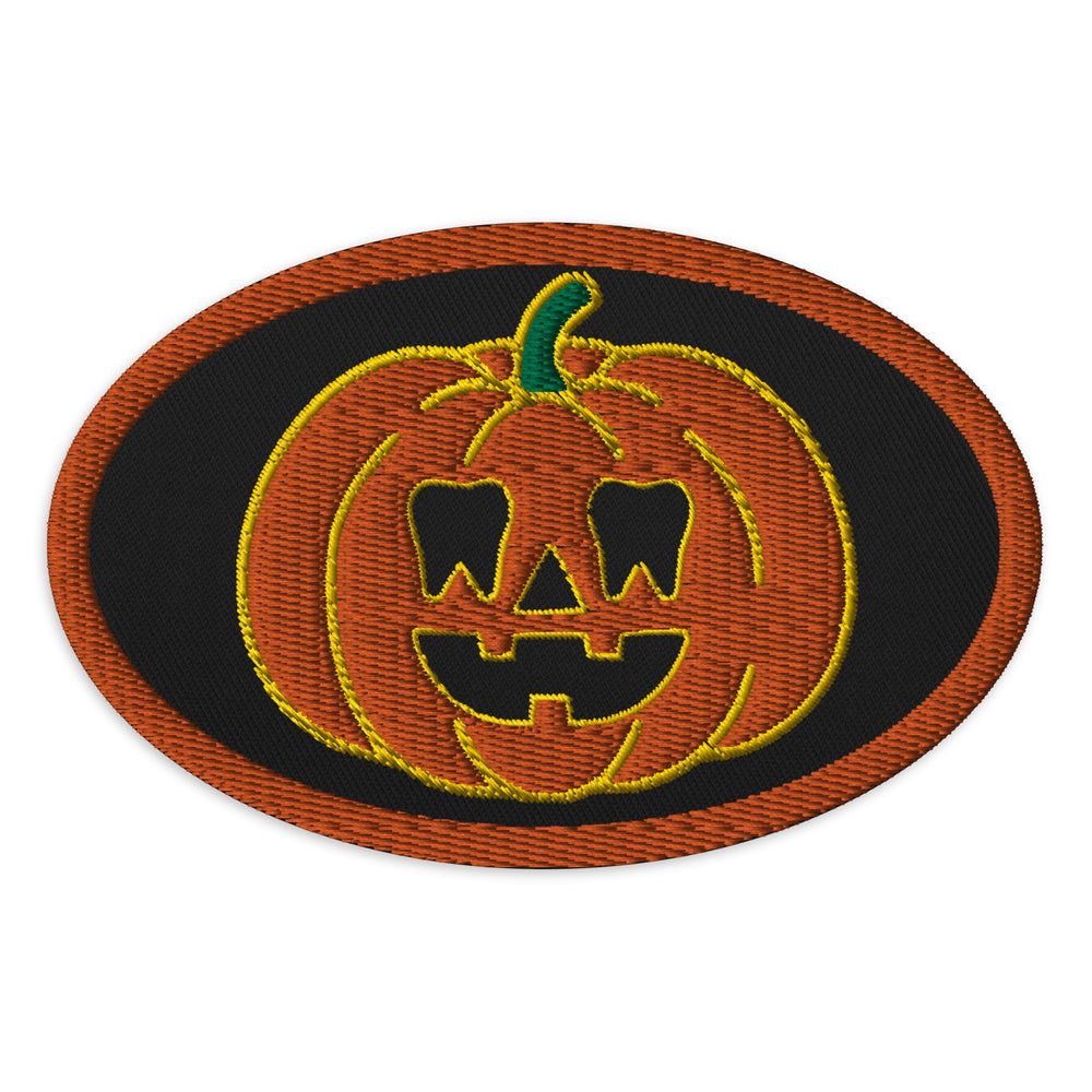 Pumpkin Tooth Oval Embroidered Patch
