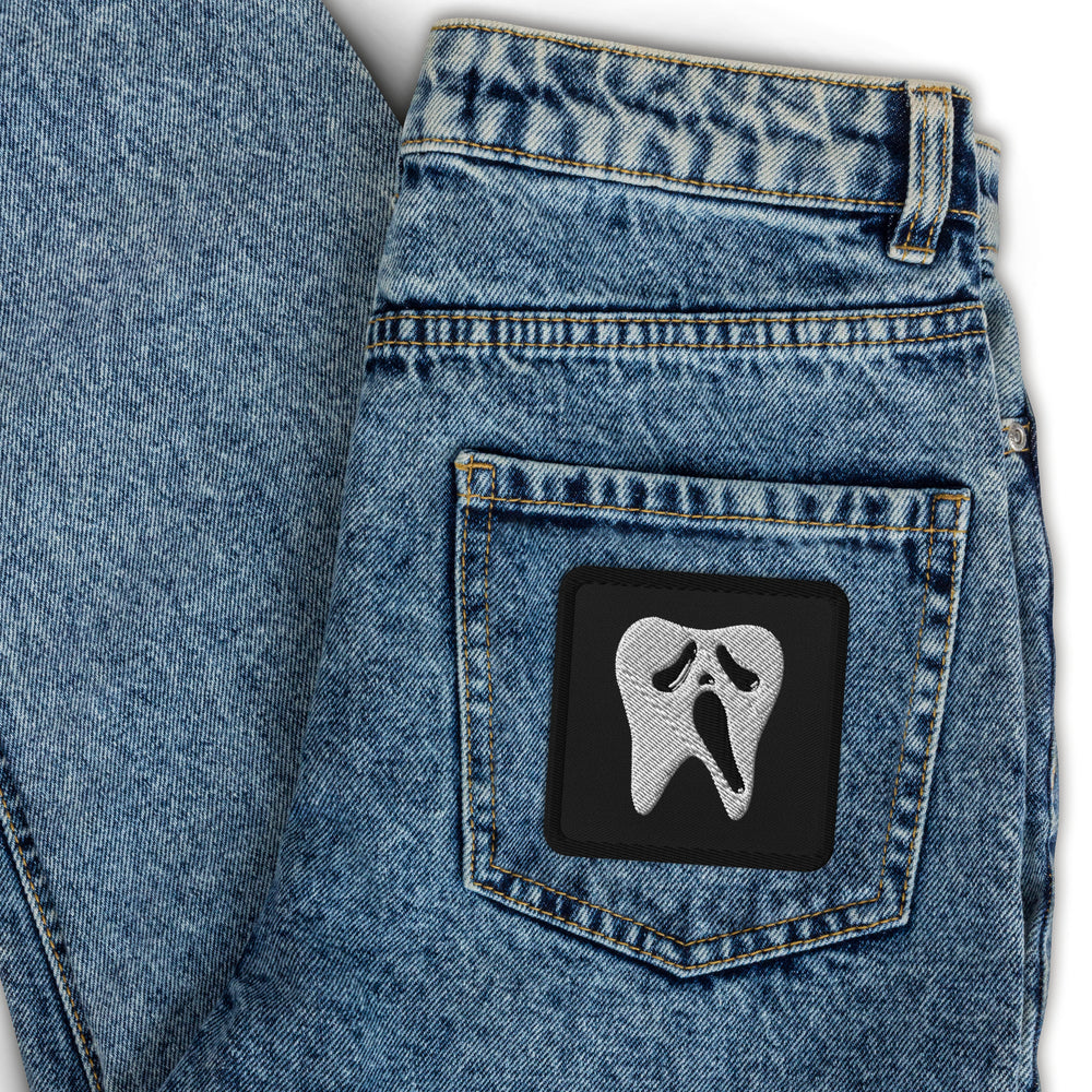 Ghostface Tooth Black Square Embroidered Patch