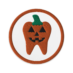 
            
                Load image into Gallery viewer, Jack-o-lantern Tooth Embroidered Circle Patch
            
        