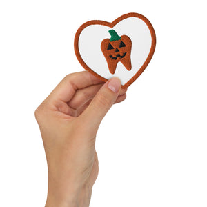 Jack-o-lantern Tooth Embroidered Heart Patch