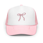 Pink Bow Foam trucker hat