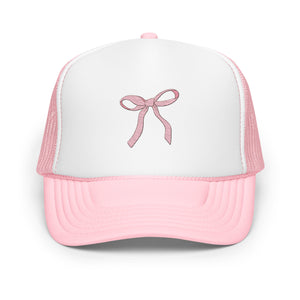 Pink Bow Foam trucker hat