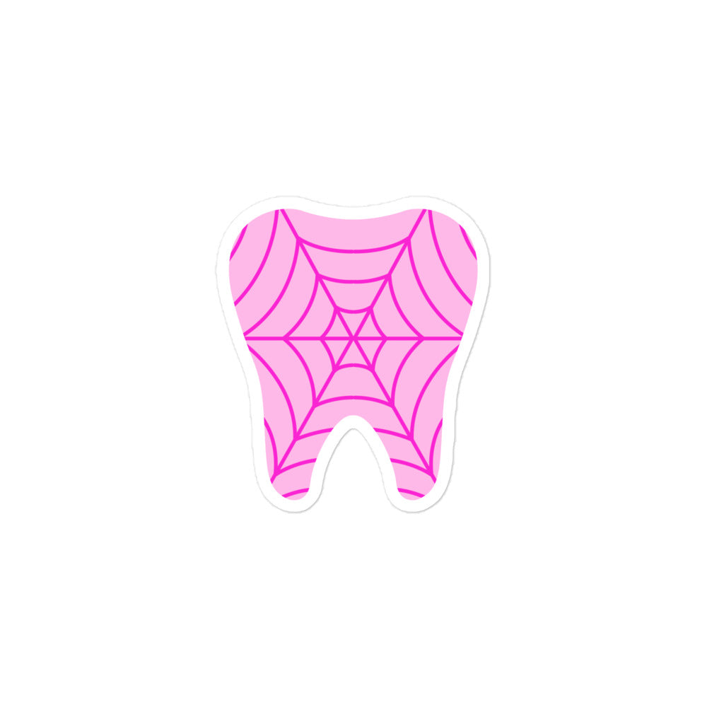 
            
                Load image into Gallery viewer, Webbed Pink Tooth Sticker
            
        