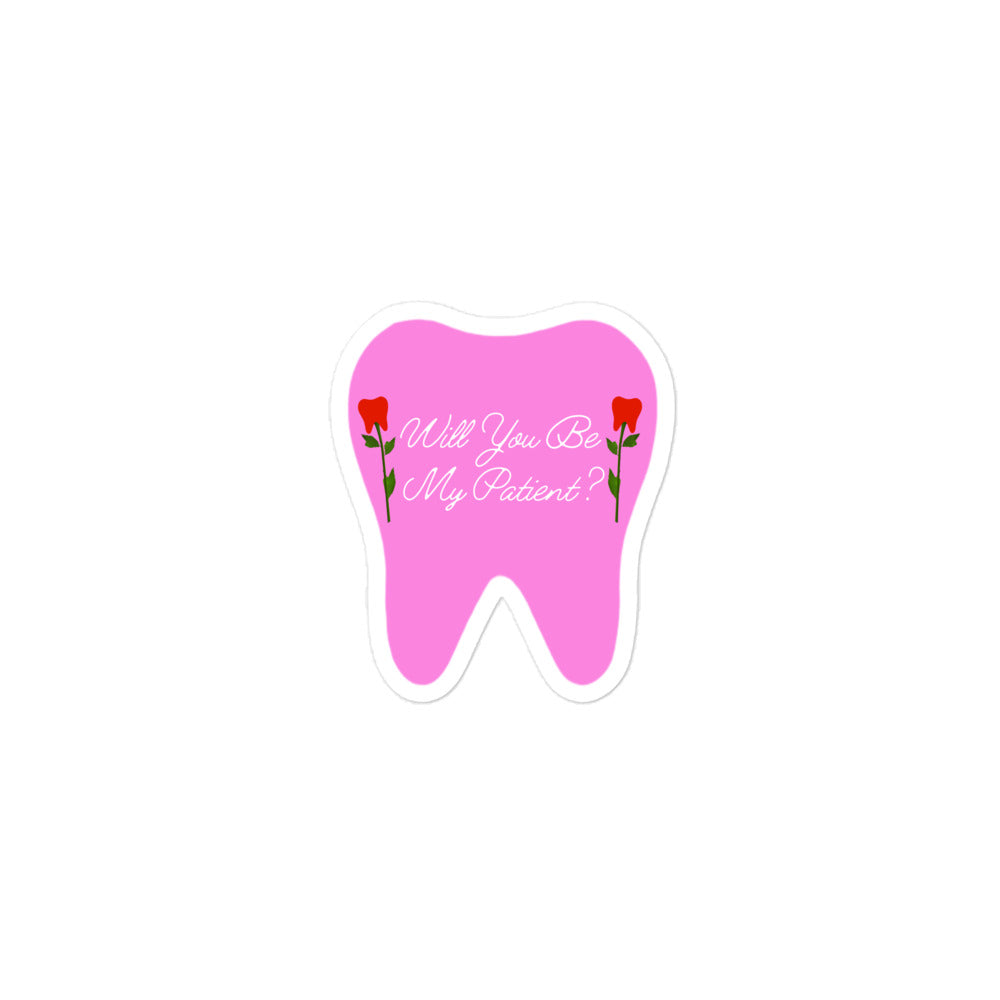 Will You Be My Patient? Rose Tooth Sticker