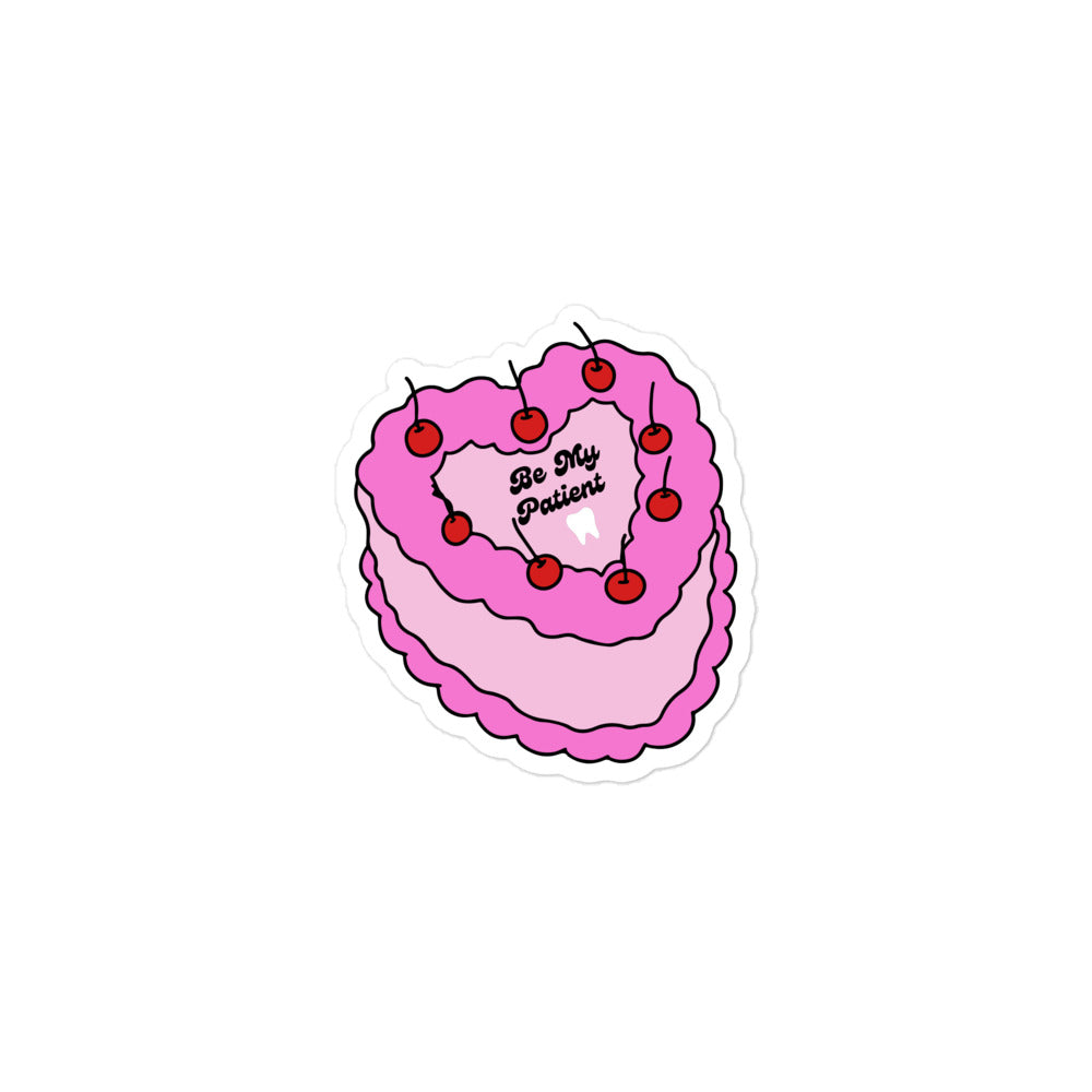 Be My Patient Heart Cake Sticker