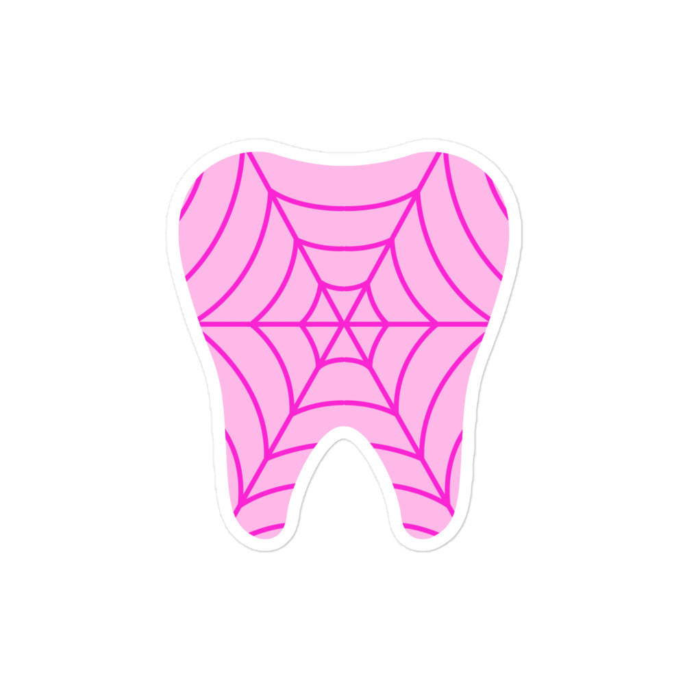 
            
                Load image into Gallery viewer, Webbed Pink Tooth Sticker
            
        