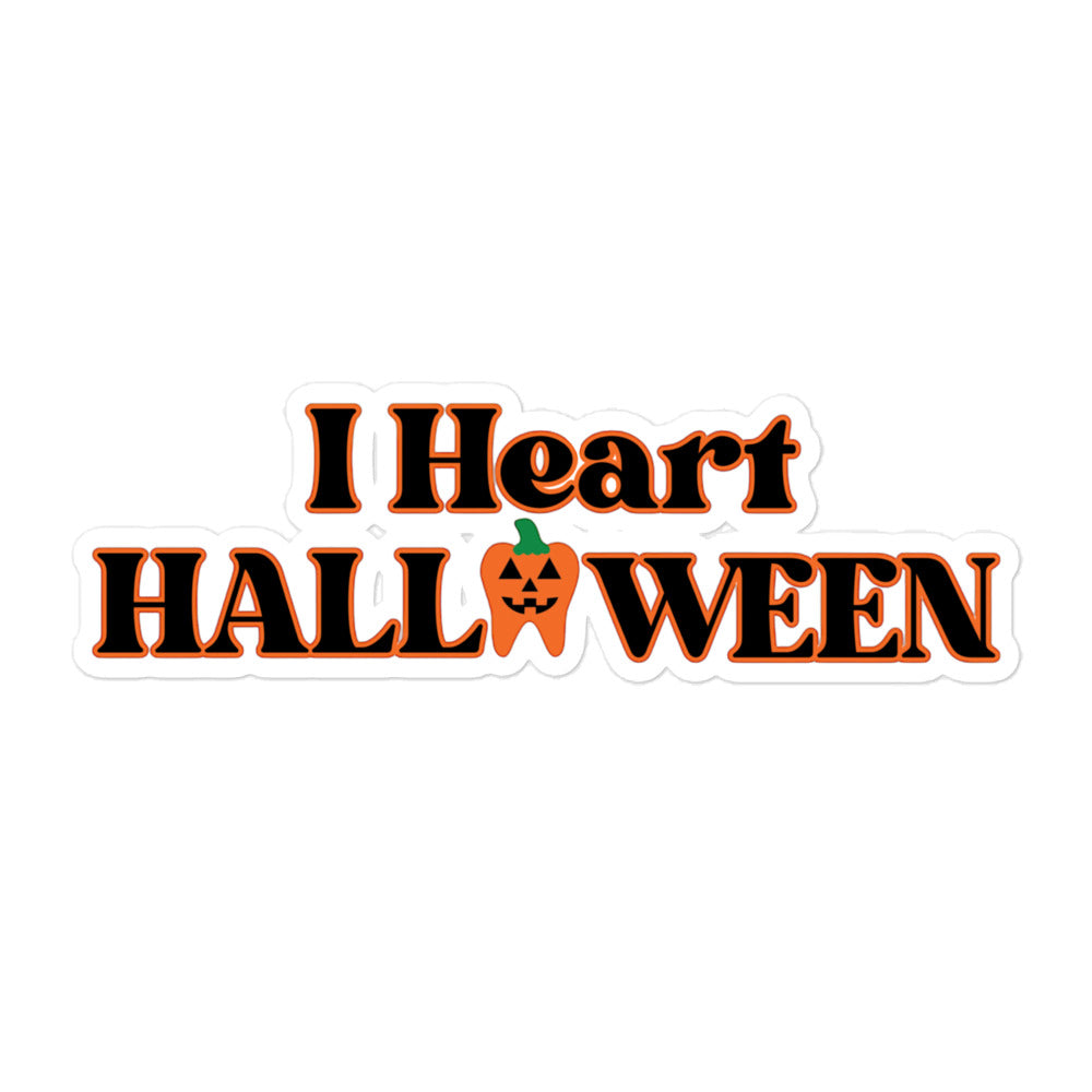 I Heart Halloween Jack-o'-lantern Tooth Sticker