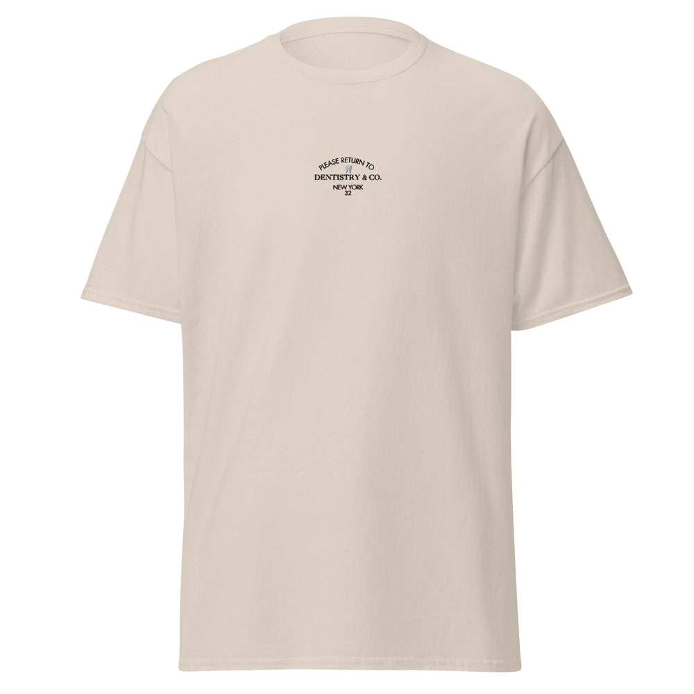 Please Return To Dentistry & Co. Embroidered Classic T-Shirt