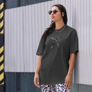 Black Bow Oversized faded t-shirt