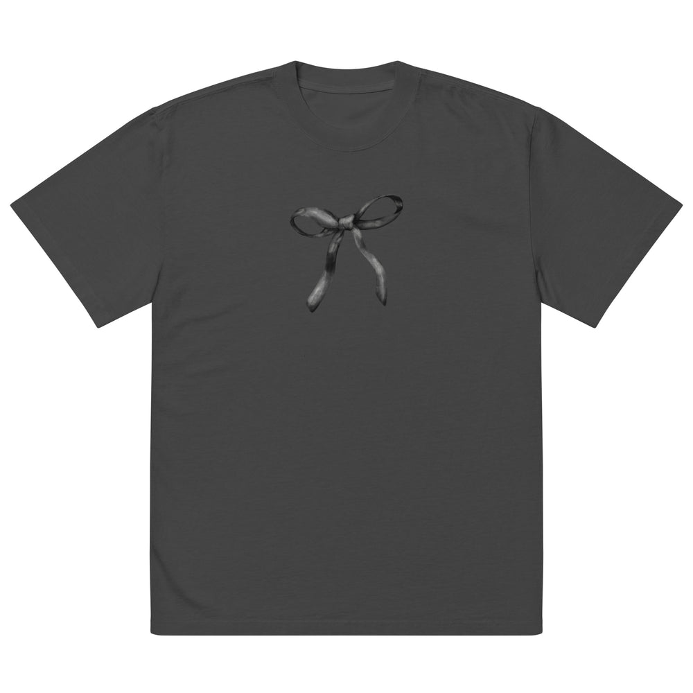 Black Bow Oversized faded t-shirt