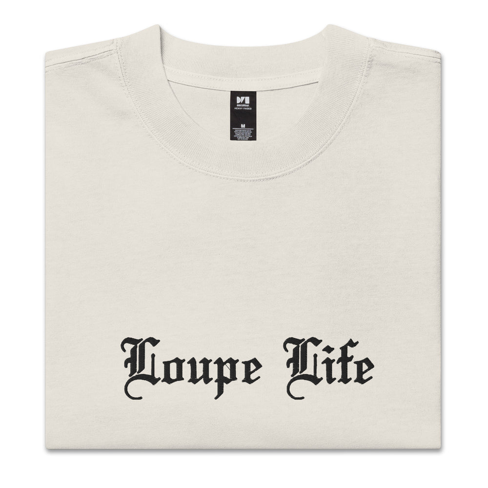 Loupe Life Embroidered Oversized faded t-shirt