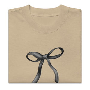 Black Bow Oversized faded t-shirt