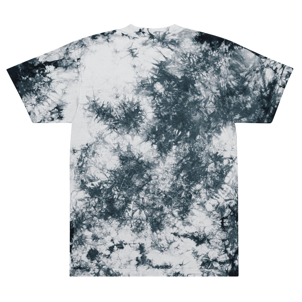 Webbed White Tooth Embroidered Oversized tie-dye t-shirt