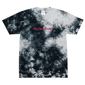 My First Rodeo Embroidered Oversized tie-dye t-shirt
