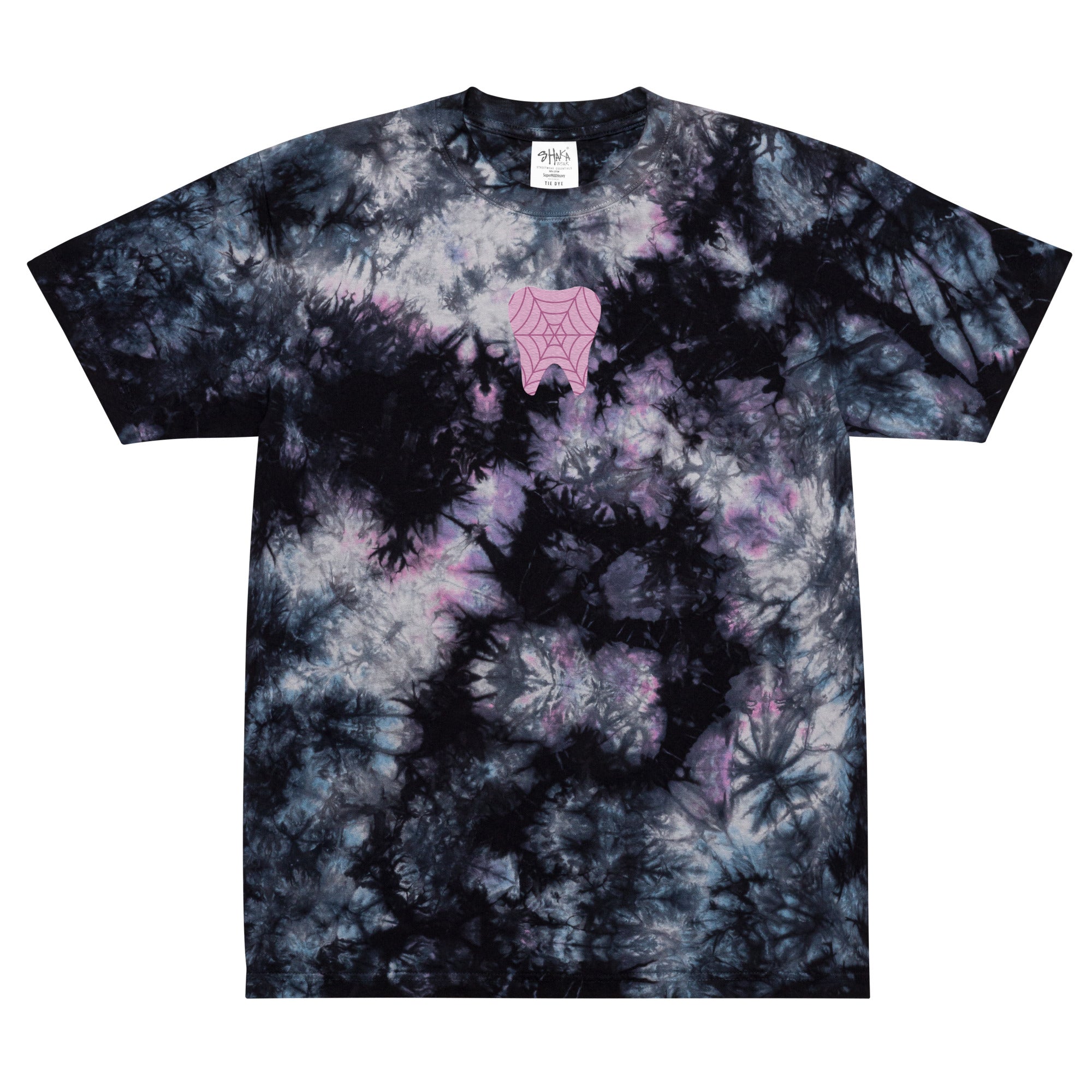 Eé embroidery big long tee black / pink Sunday Flame Long Sleeve (Black with Purple Fade Ink) | Full