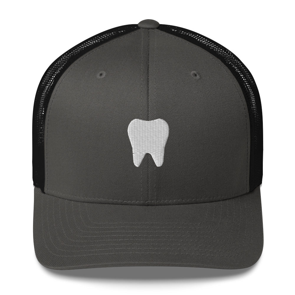 White Tooth Embroidered Trucker Cap