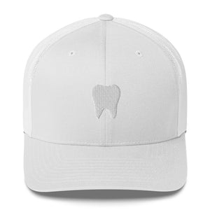 White Tooth Embroidered Trucker Cap