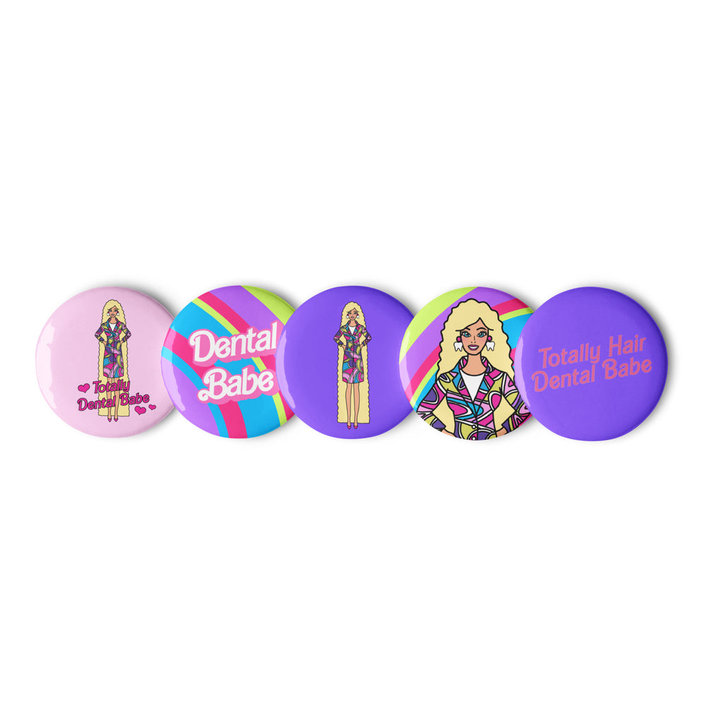 Totally Dental Babe Set of pin buttons