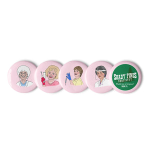 
            
                Load image into Gallery viewer, The Golden Gals Shady Pines Set of Pin Buttons
            
        