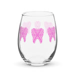 Webbed Pink Tooth Stemless wine glass