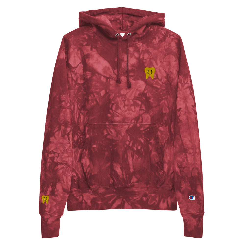 Happy Tooth Hoodie Embroidered Tie Dye