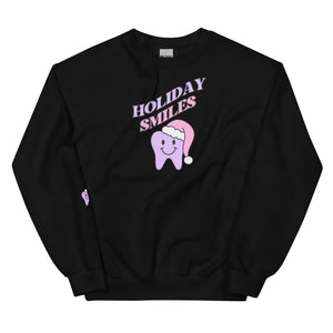 Holiday Smiles Happy Santa Tooth Sweatshirt- Lavender & Pink