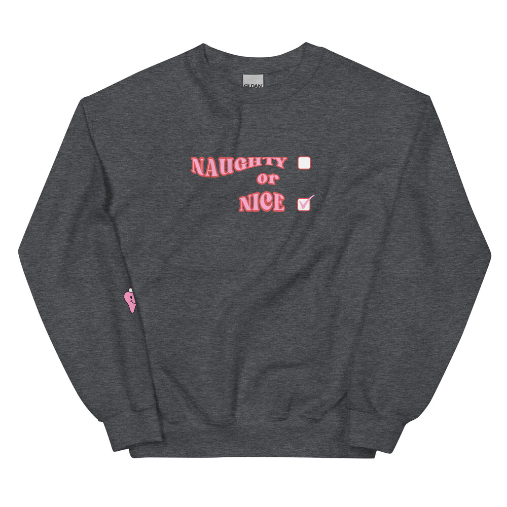 Naughty or Nice Sweatshirt- Pink & Red