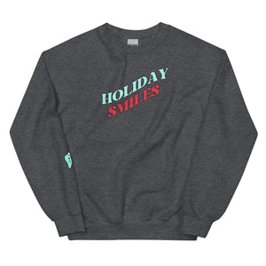 
            
                Load image into Gallery viewer, Holiday Smiles Happy Santa Tooth Sweatshirt- Turquoise &amp;amp; Red
            
        
