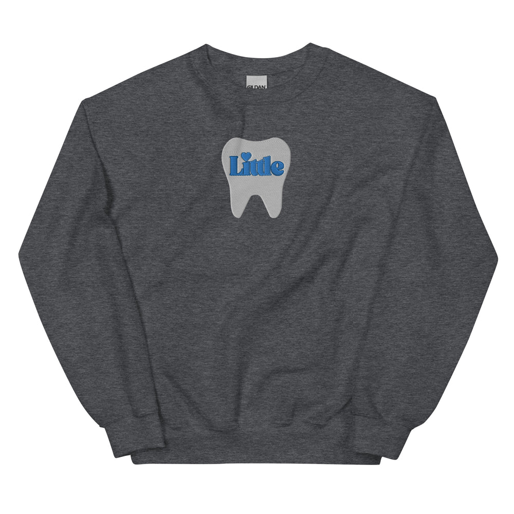 ”Little” Full Tooth Embroidered Sweatshirt- Blue Design