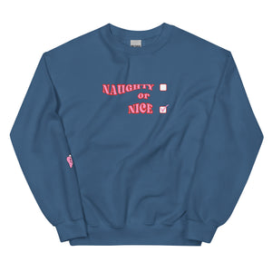 Naughty or Nice Sweatshirt- Pink & Red