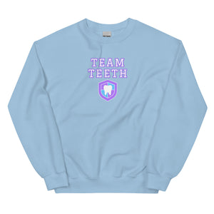 
            
                Load image into Gallery viewer, Team Teeth Sweatshirt- Light Blue &amp;amp; Lavender Design
            
        